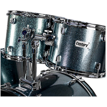Bateria Century Cnbt051 Profesional Azul Sparkle 5 Piezas Aro Cromado